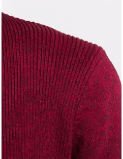 Sweater Knitted Open Front Cardigan - Deep Red 2xl