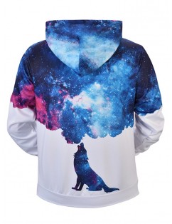 3D Wolf Style Hoodie for Man - Sky Blue Xl