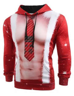 Christmas Human Body Print Pullover Hoodie -  M