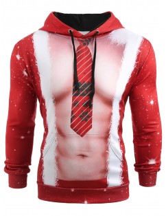 Christmas Human Body Print Pullover Hoodie -  M