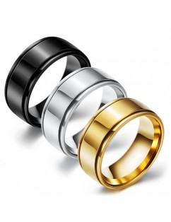 Mirrored Two-slot Stainless Steel Ring - Silver 10