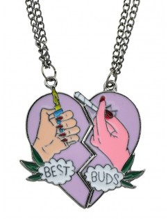 2Pcs Heart Friendship Necklace Set -